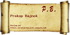 Prekop Bajnok névjegykártya